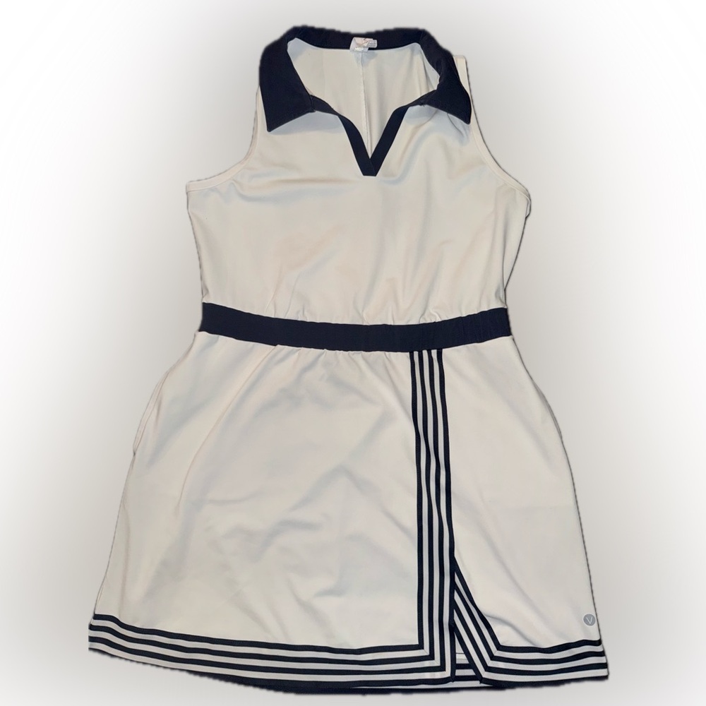 Livi for Lane Bryant White and Navy Active/Casual Dress WITH POCKETS and Collar